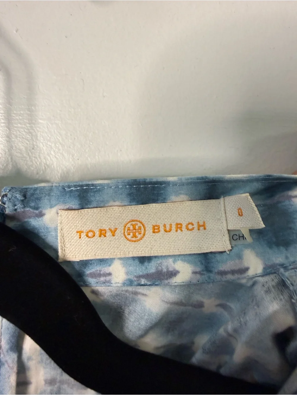 Tory Burch Light Pool Blue Embroidered Long Sleeve Tunic Resort Dress
